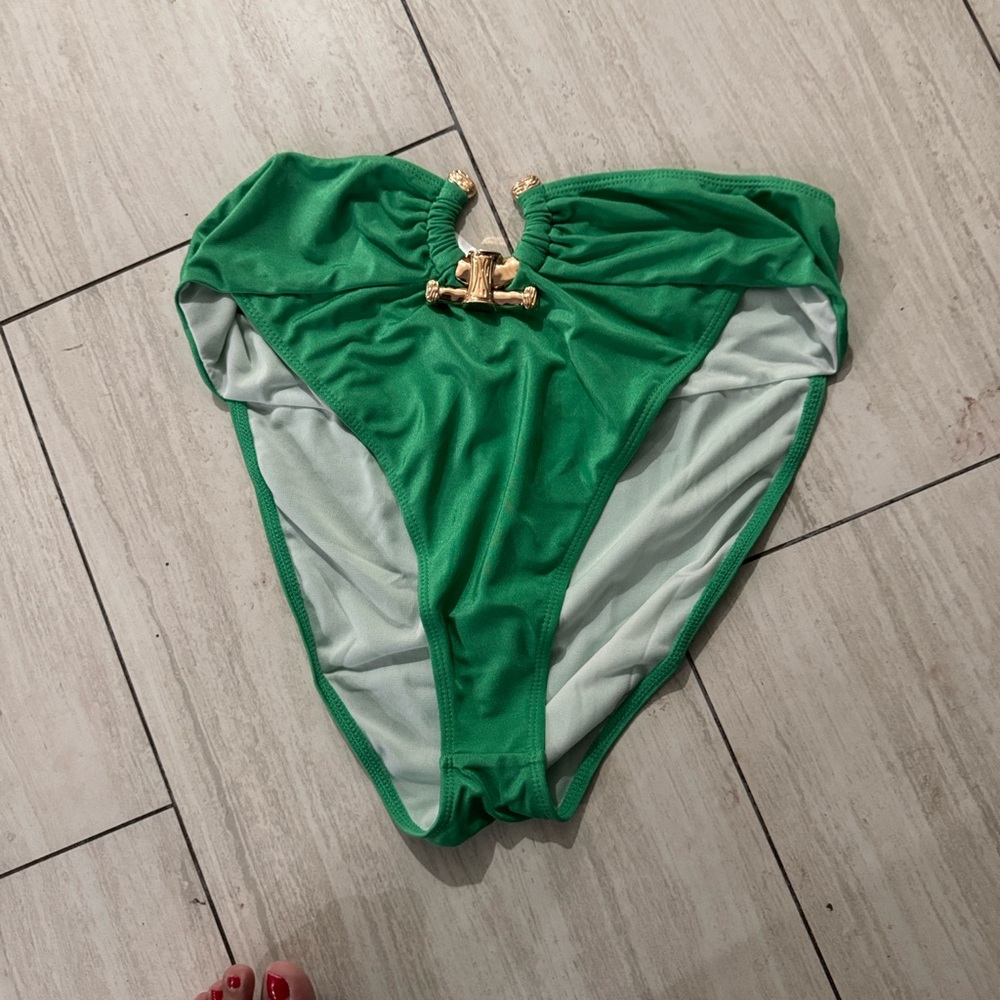 Green Bikini Bottom with Gold Accent - Picture 7 of 7